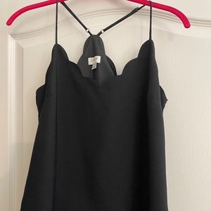Black Scalloped Cami Top